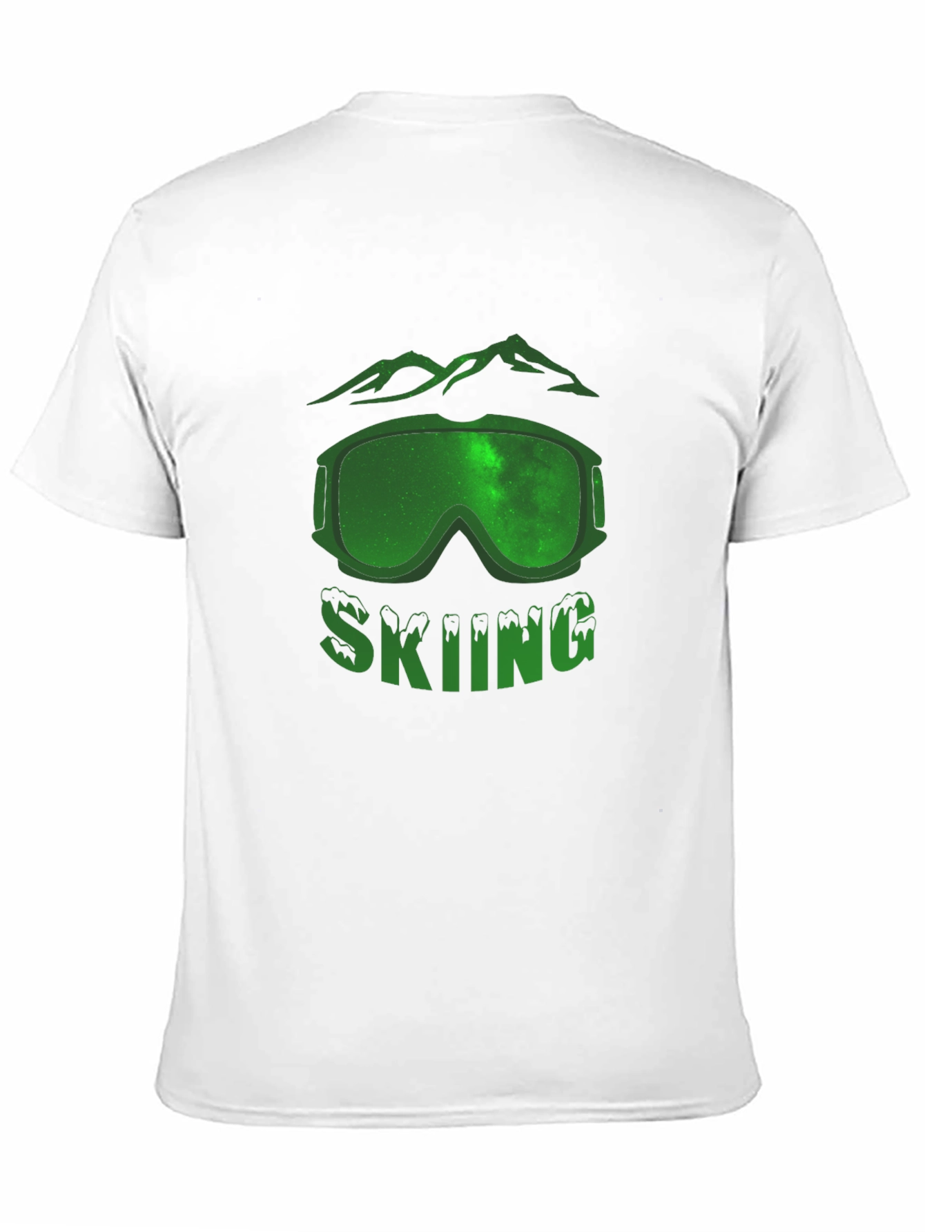 Skiing Graphic T-Shirt - Mountain Scene Design