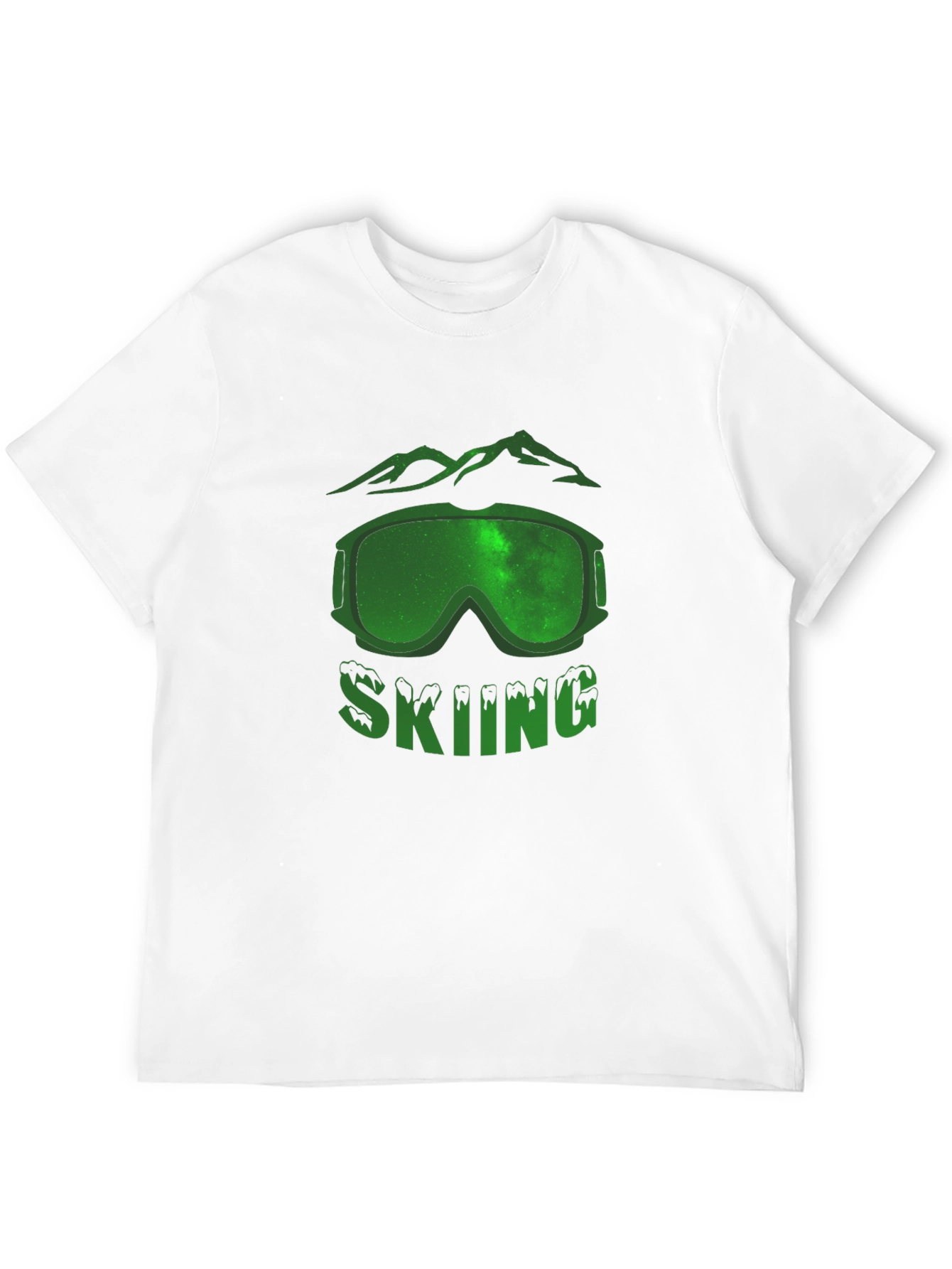Skiing Graphic T-Shirt - Mountain Scene Design