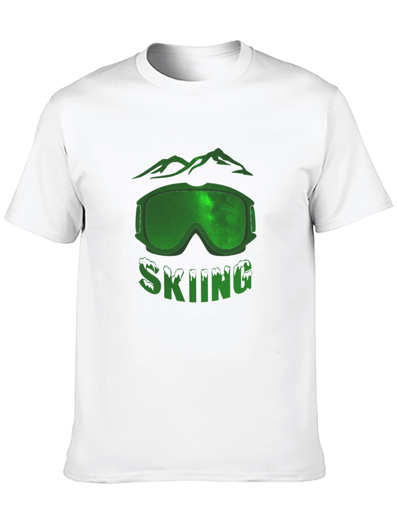 Skiing Graphic T-Shirt - Mountain Scene Design