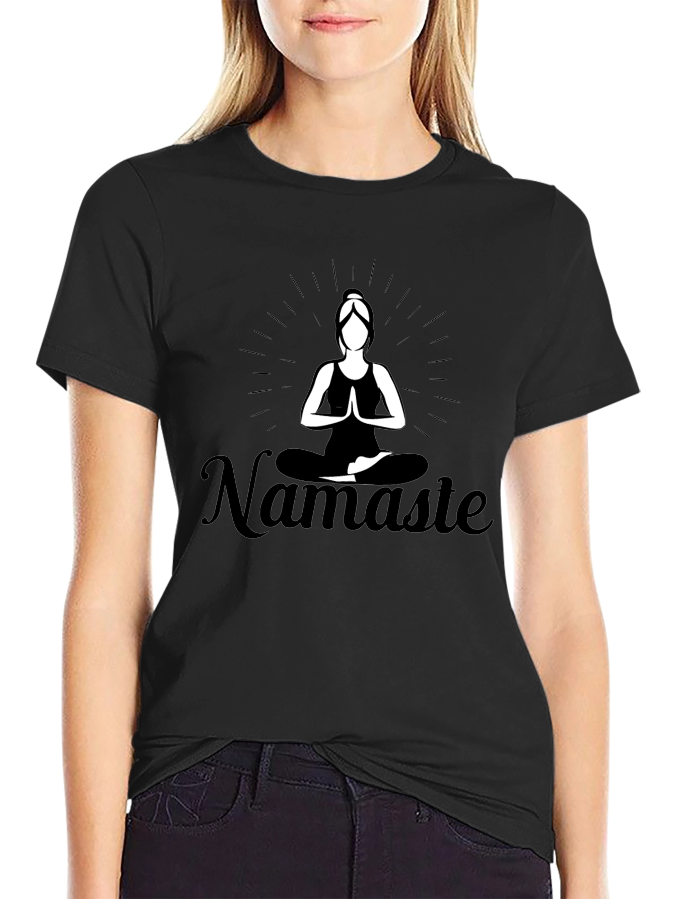 Namaste Yoga Black T-Shirt - Meditation Apparel