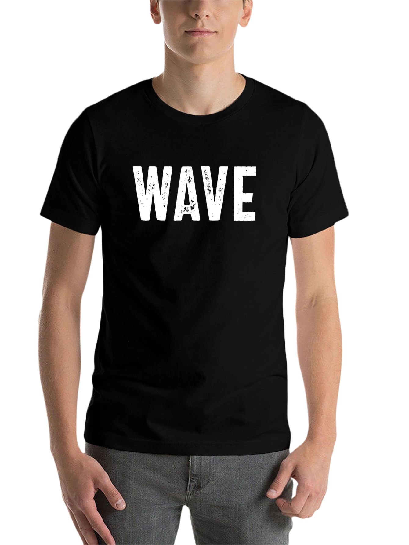 WAVE Graphic Print Black T-Shirt