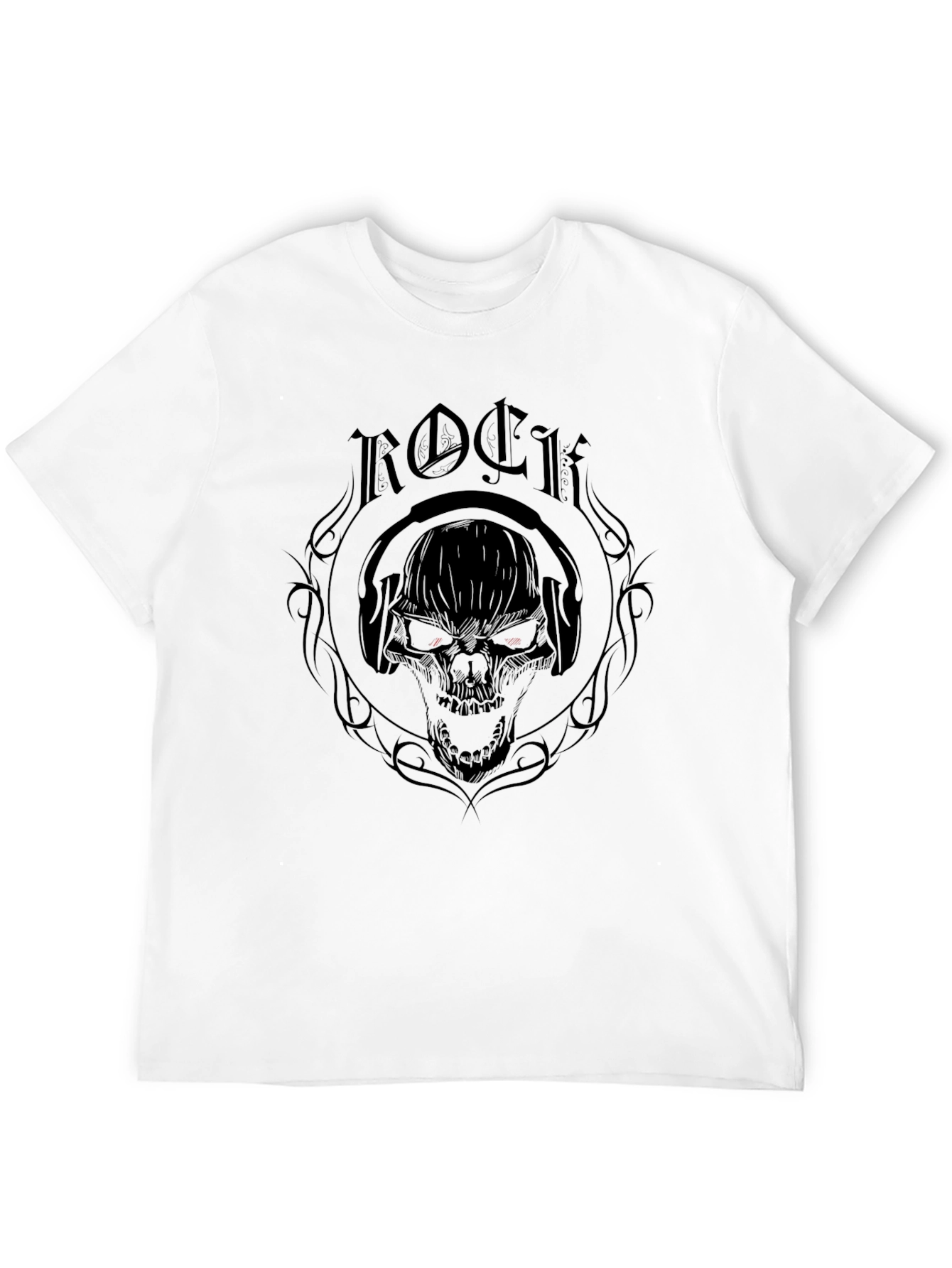 Rock Skull Graphic T-Shirt - Black