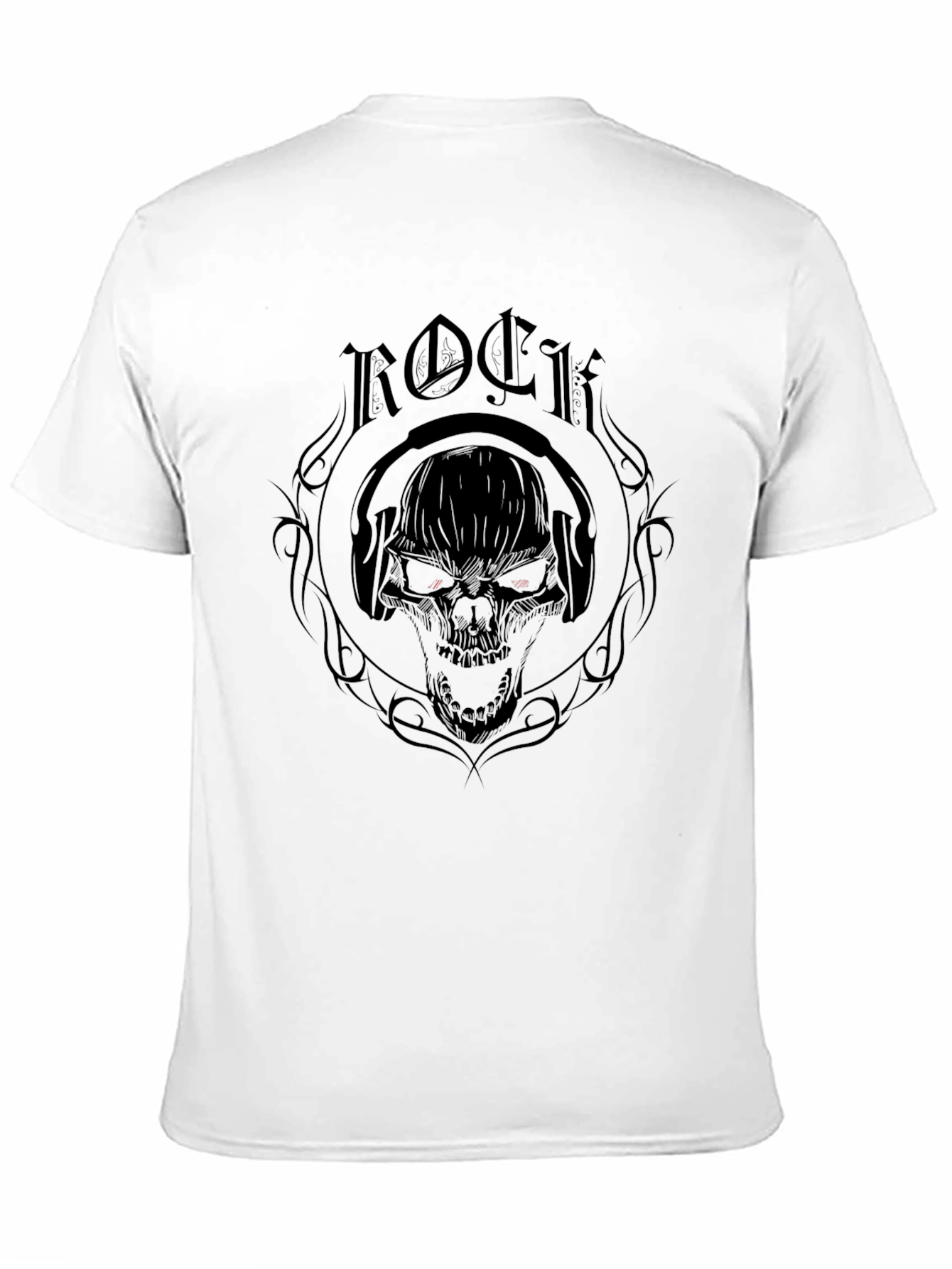Rock Skull Graphic T-Shirt - Black