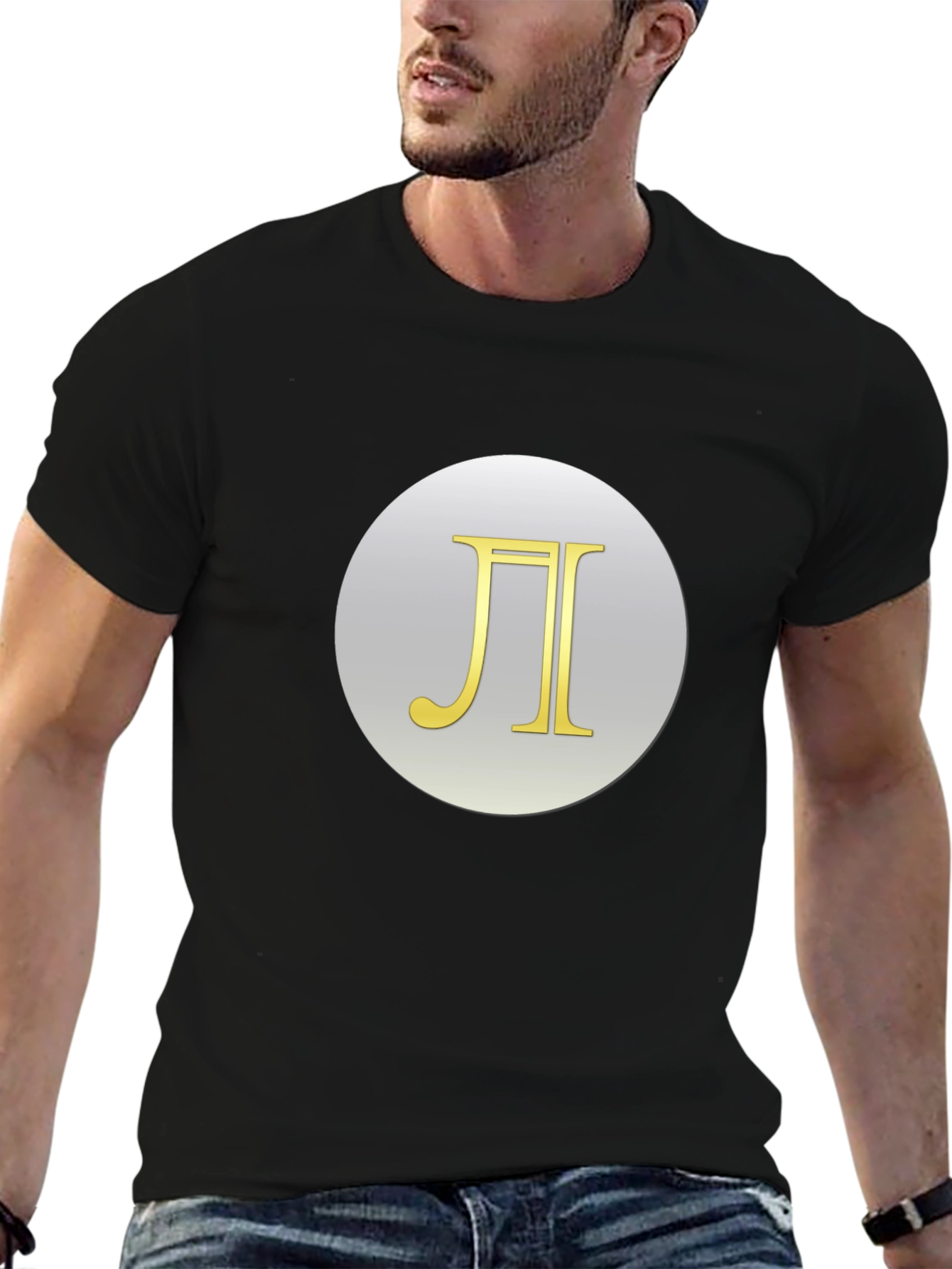 Pi Symbol T-Shirt - Black Cotton Blend