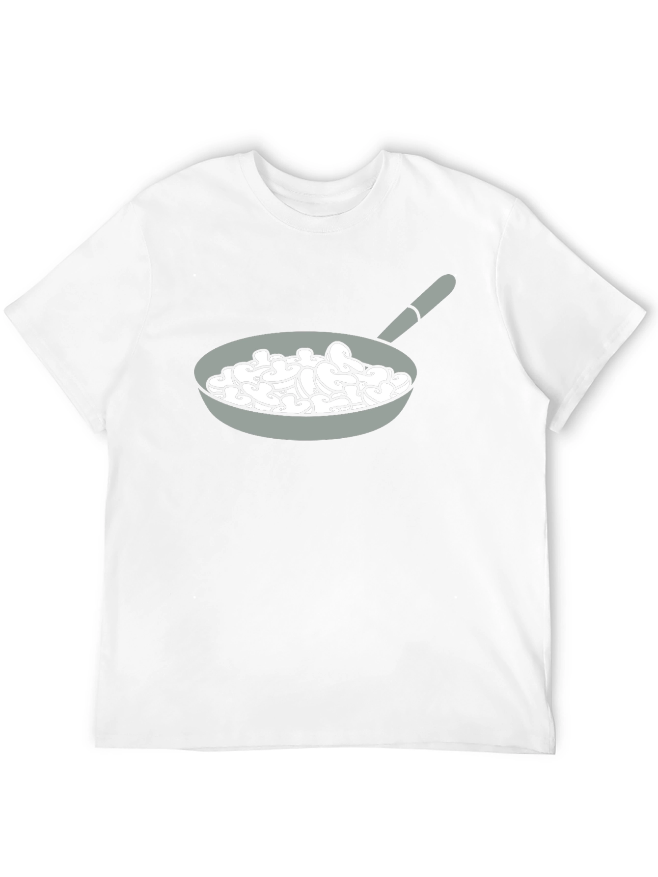 Mushroom Pan Graphic Tee - Fun Food T-Shirt