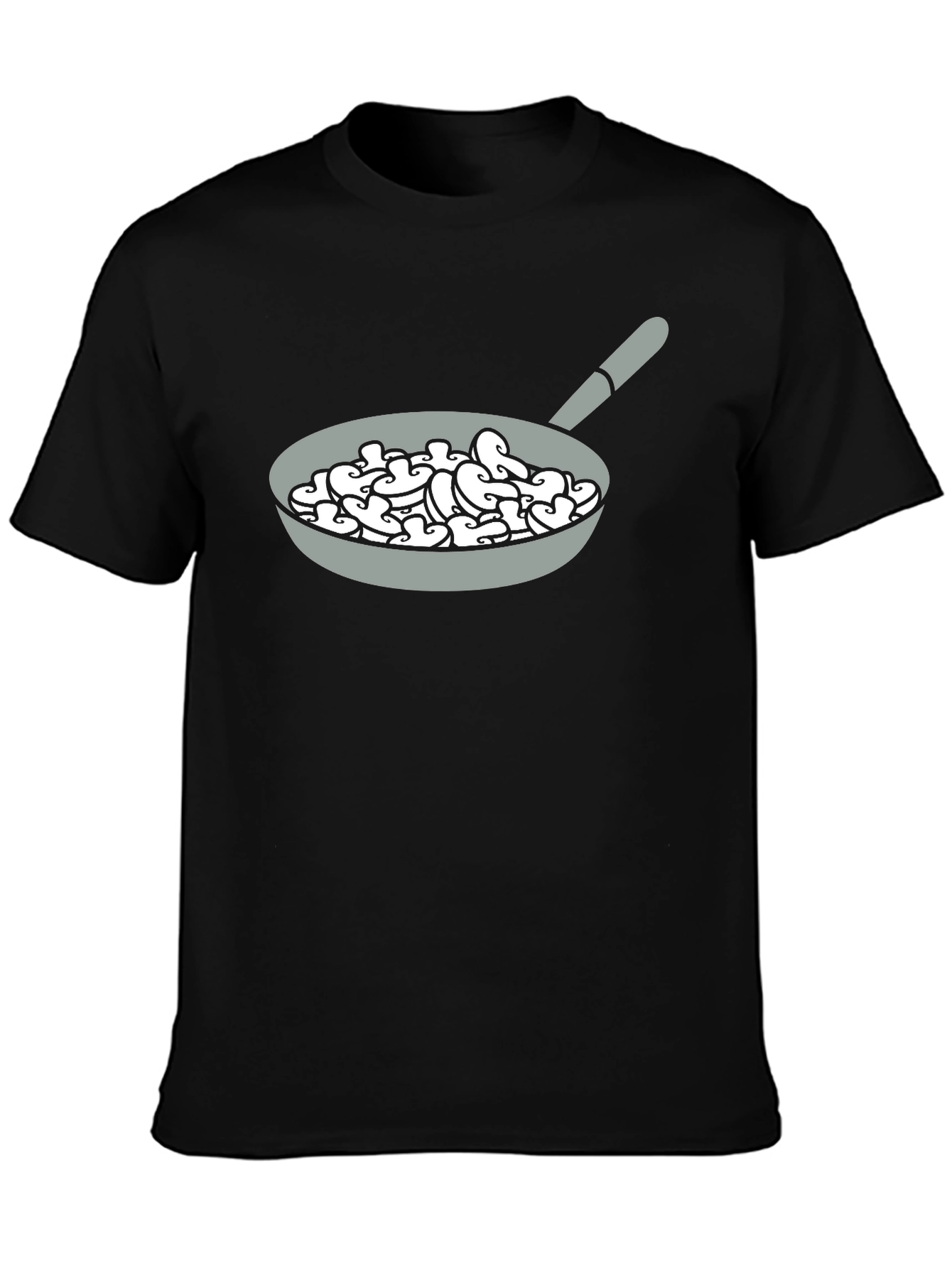 Mushroom Pan Graphic Tee - Fun Food T-Shirt