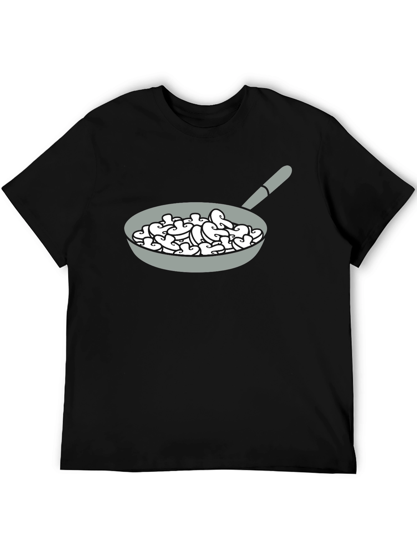 Mushroom Pan Graphic Tee - Fun Food T-Shirt