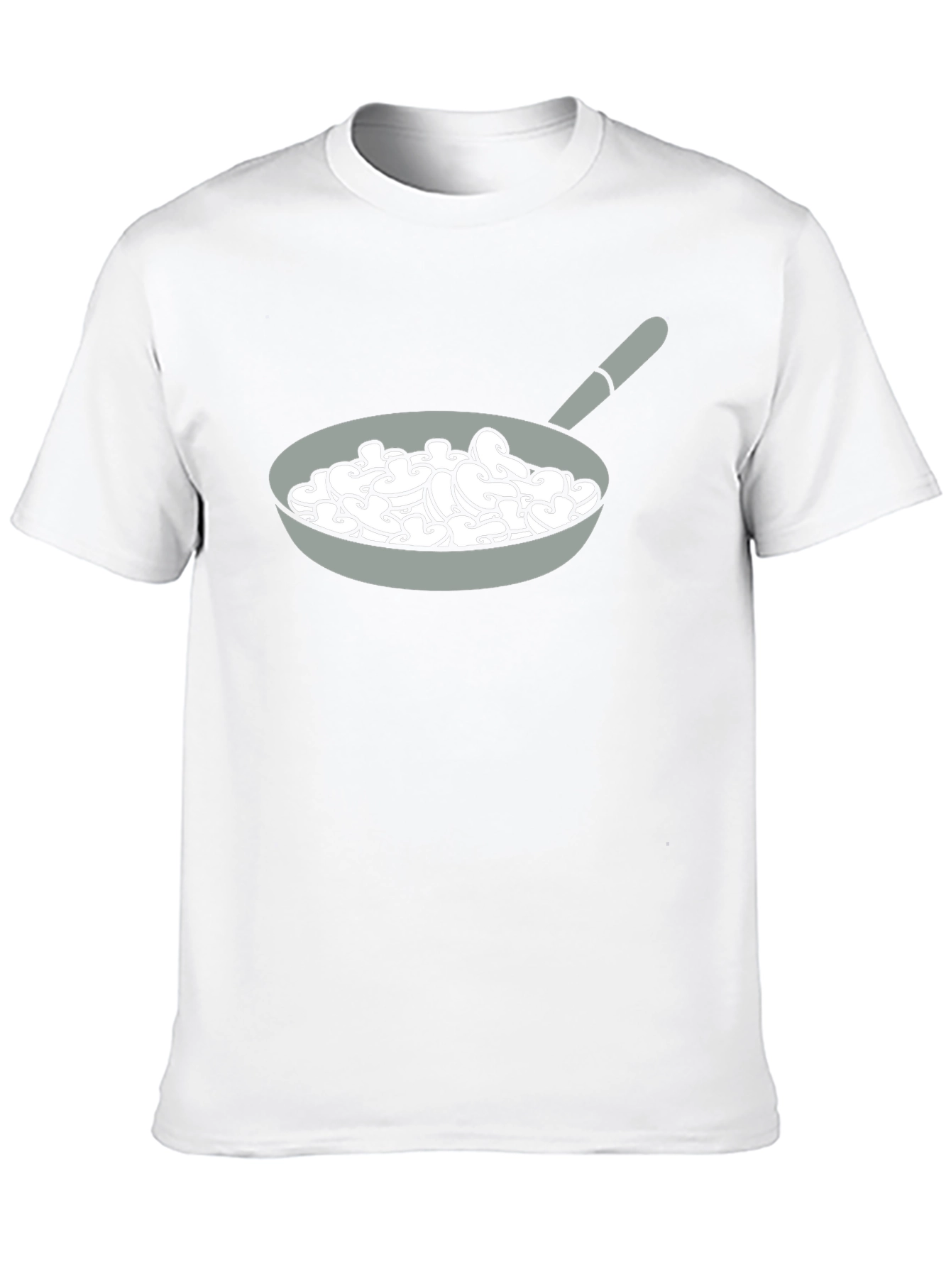 Mushroom Pan Graphic Tee - Fun Food T-Shirt