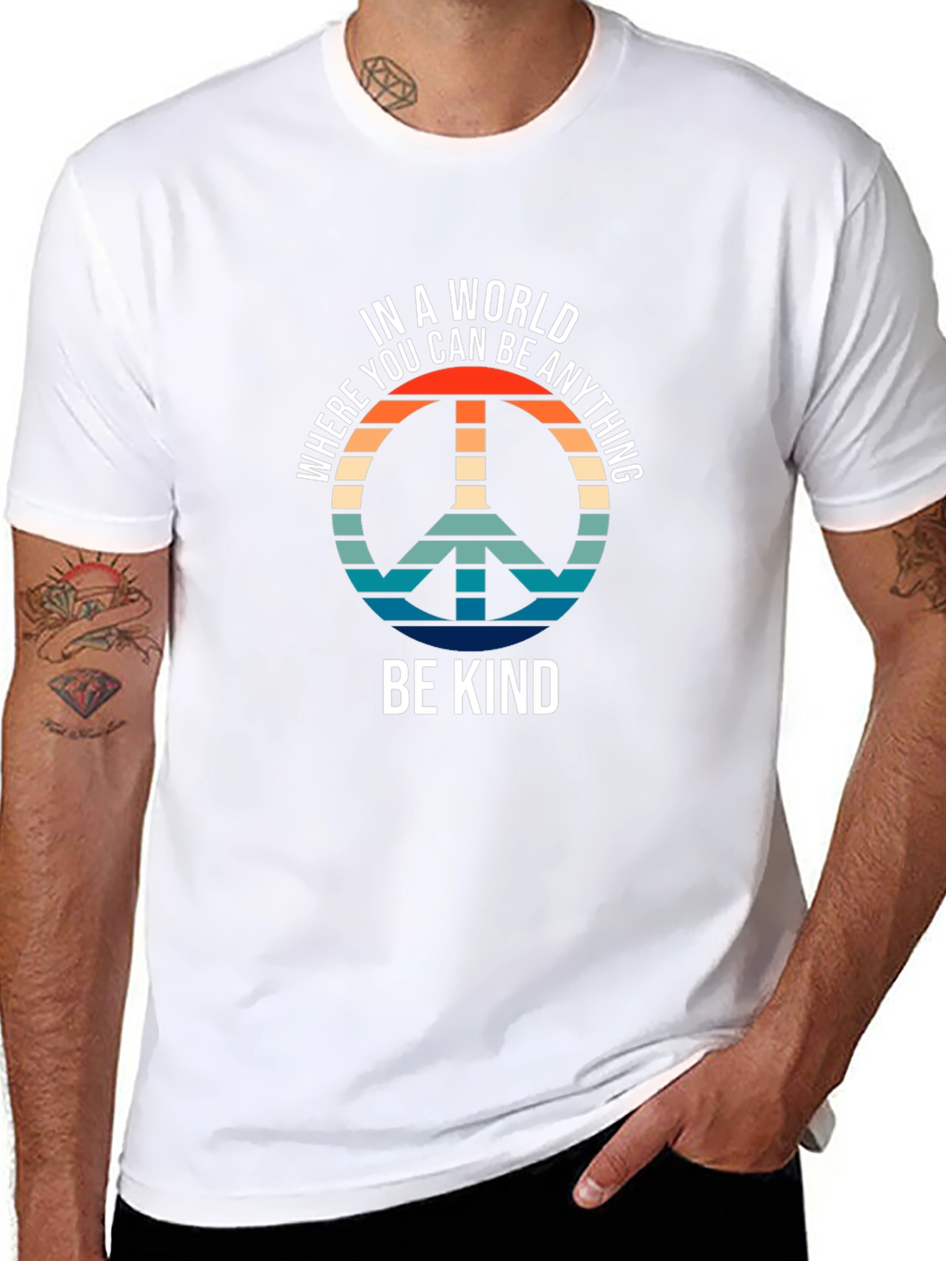 Be Kind Retro Peace Sign T-Shirt