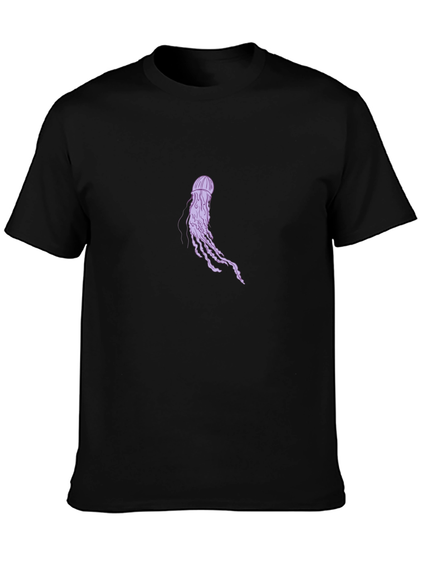 Jellyfish Graphic Tee - Black Cotton Casual T-Shirt