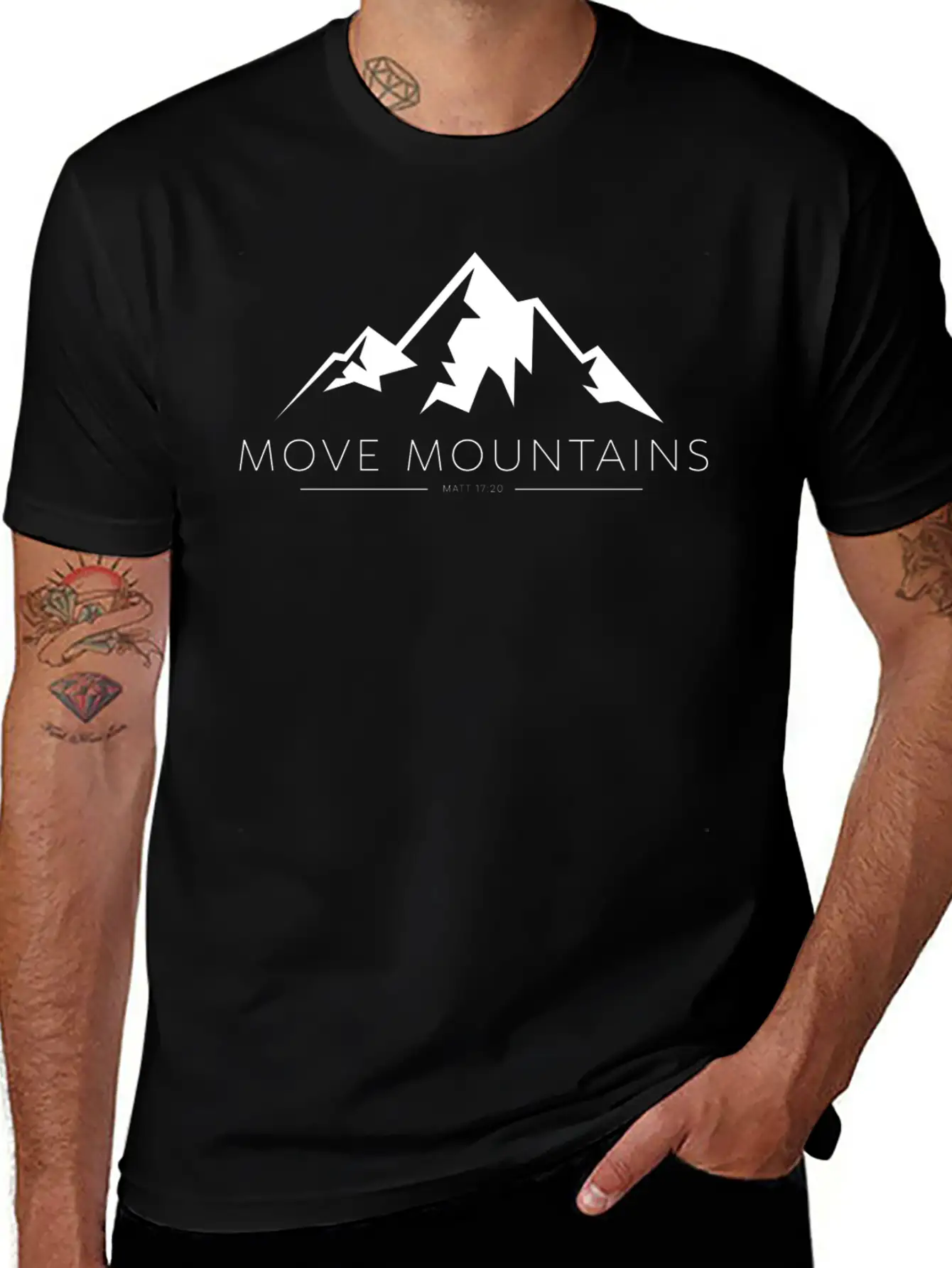 Move Mountains - White Print Unisex Casual T-Shirt – Clean Design For Daily Comfort