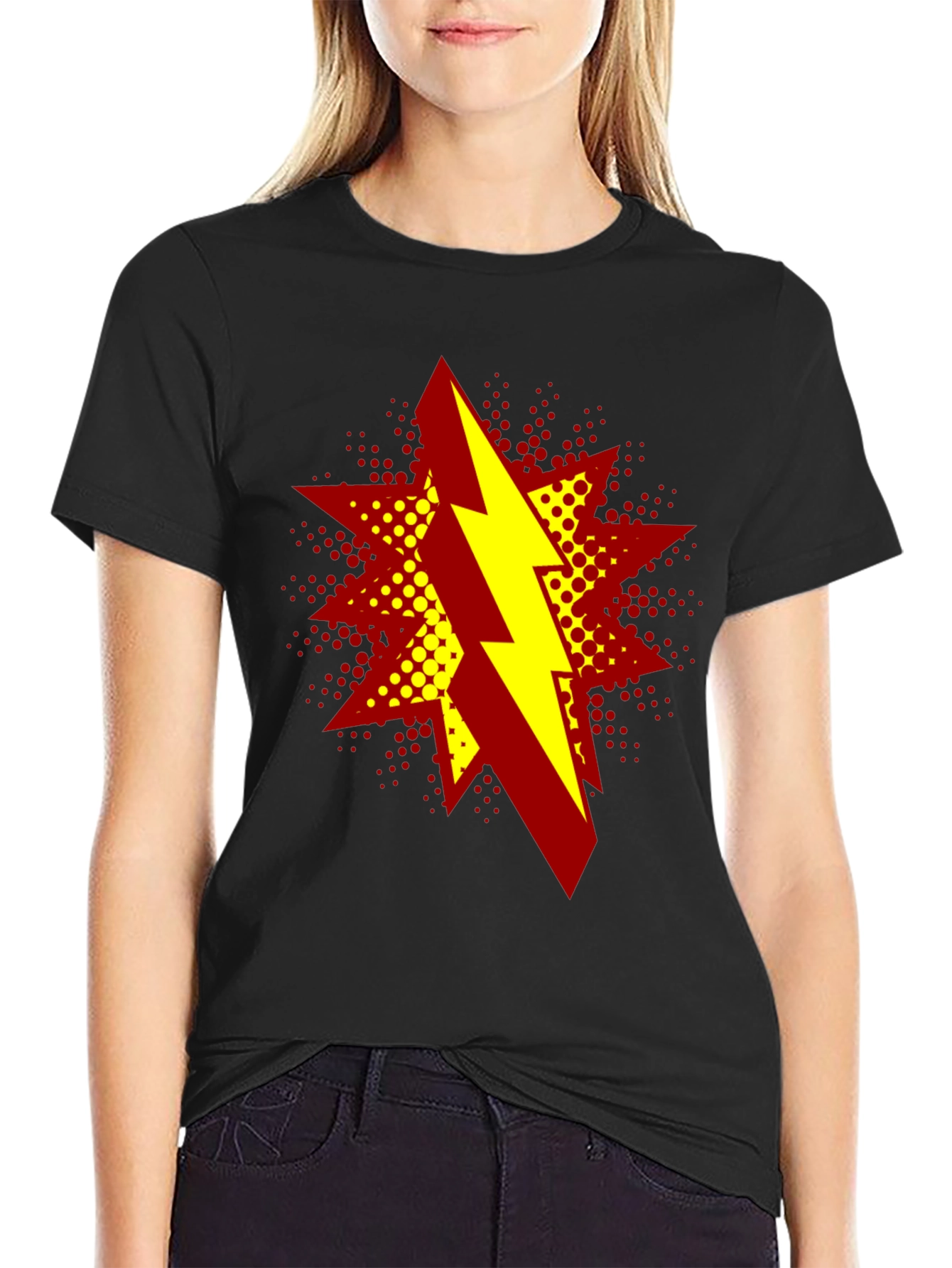 Bold Lightning Bolt Graphic T-Shirt