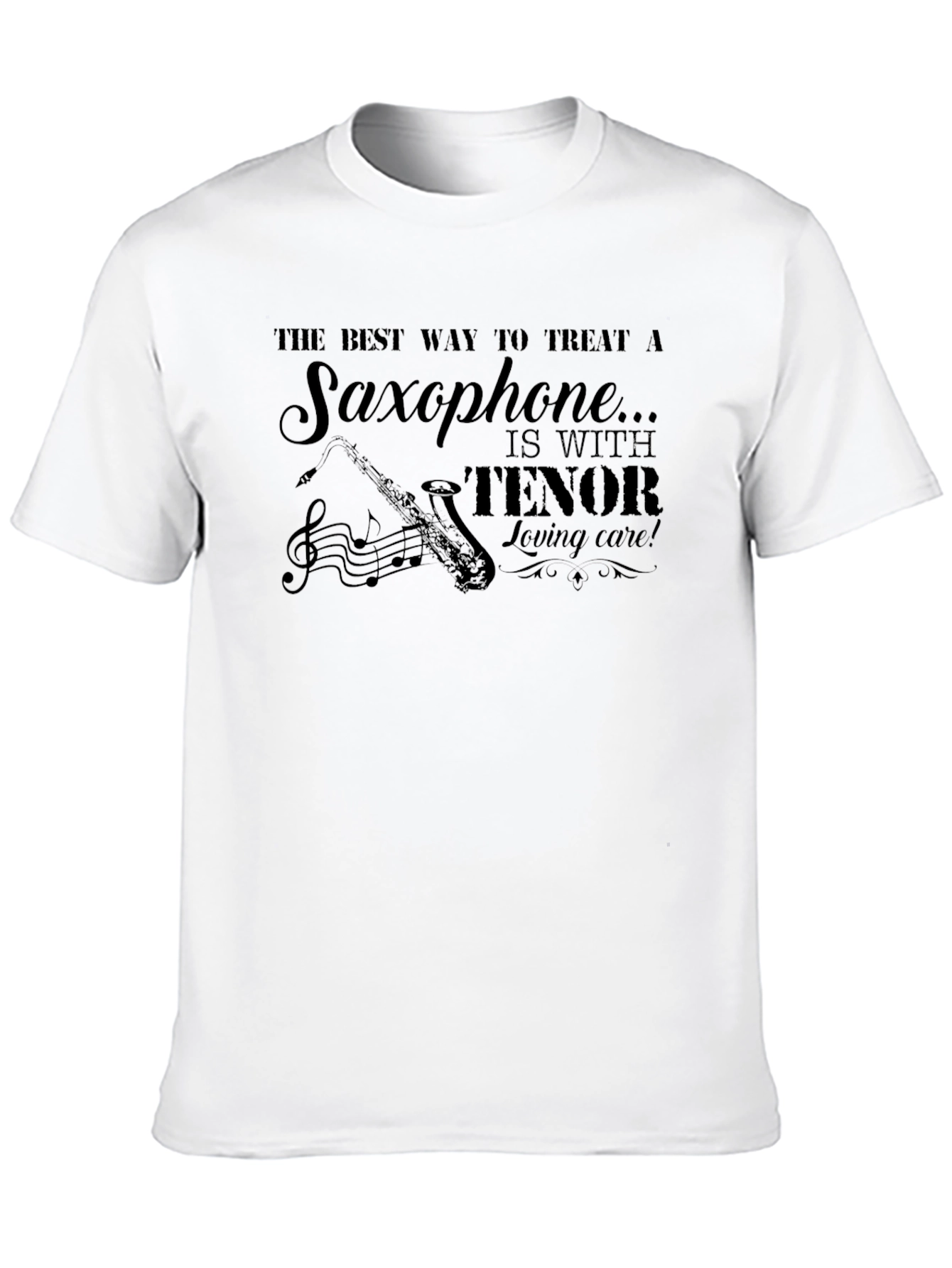 Saxophone Music Lover Black T-Shirt