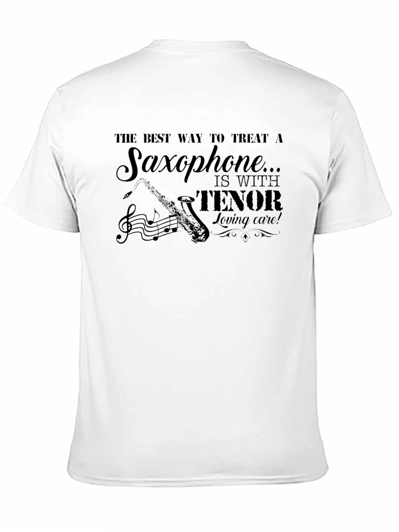 Saxophone Music Lover Black T-Shirt