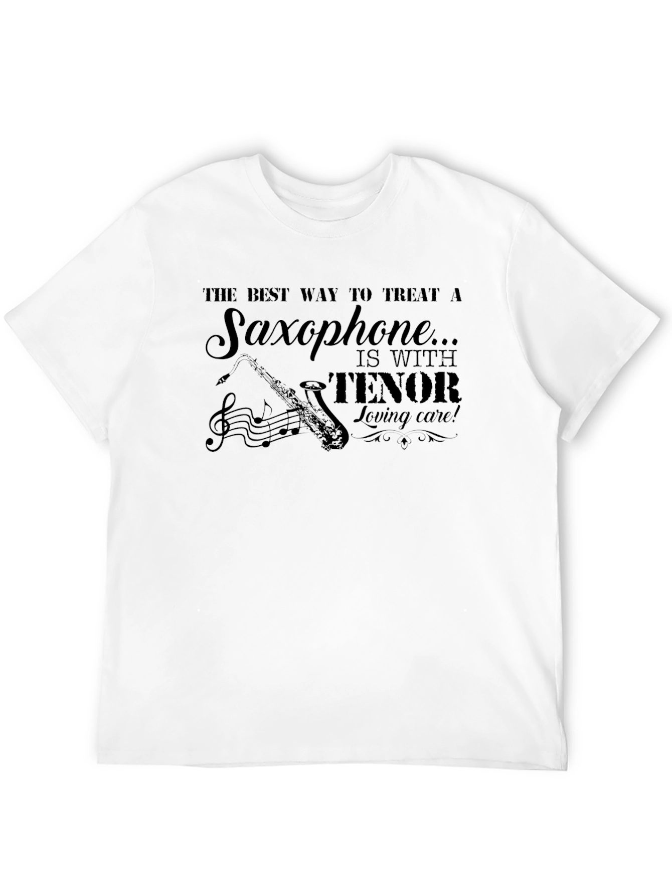 Saxophone Music Lover Black T-Shirt