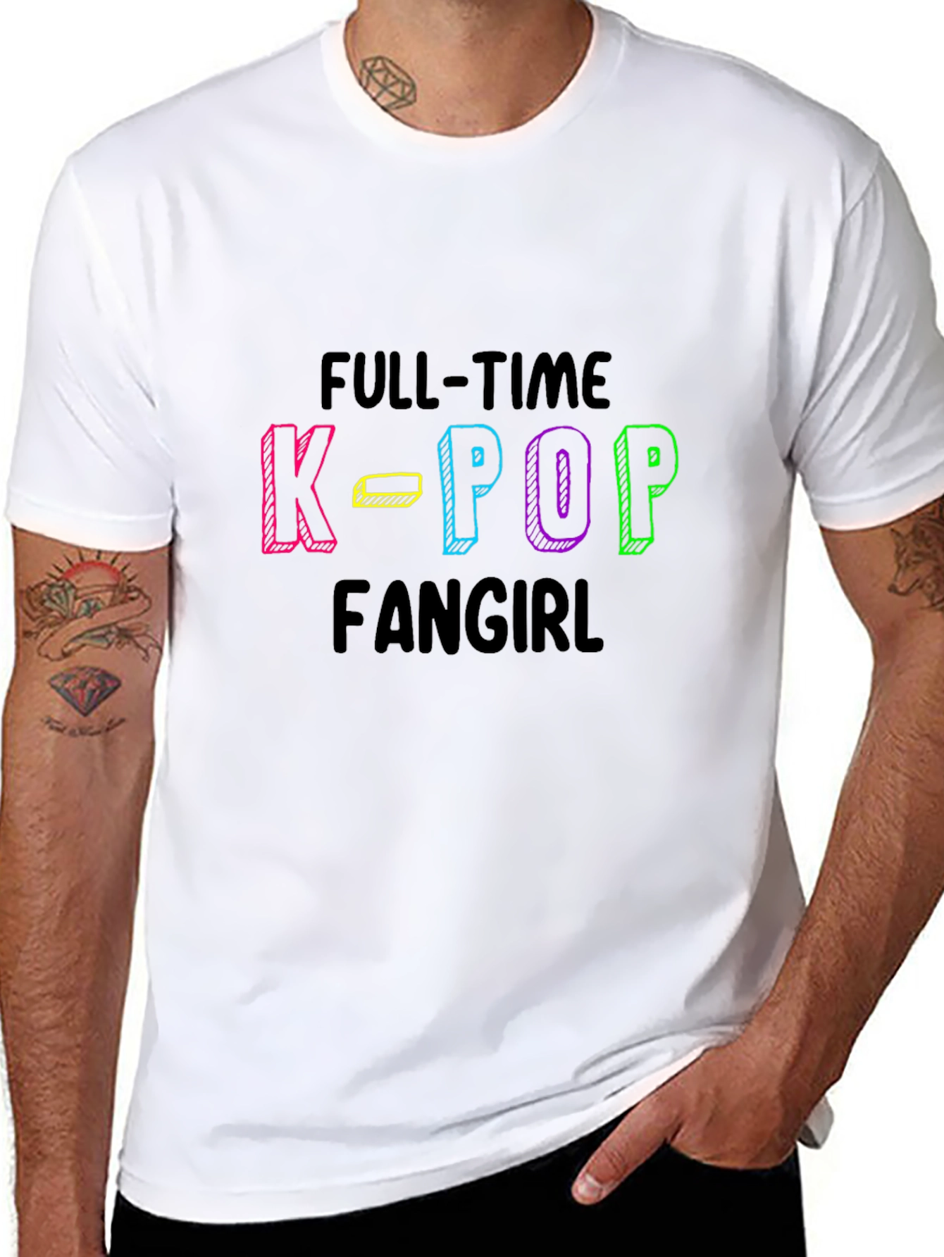 Full-Time K-Pop Fangirl Black T-Shirt