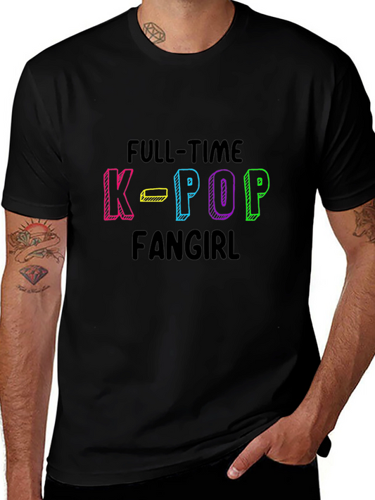 Full-Time K-Pop Fangirl Black T-Shirt