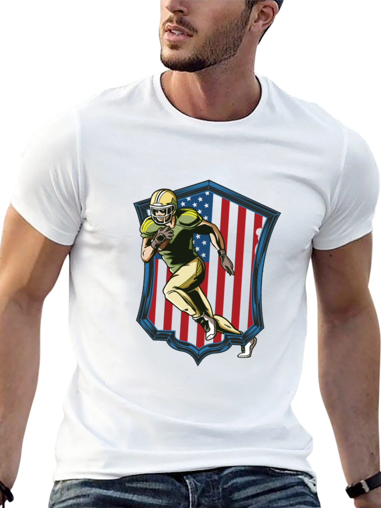 American Football Graphic Tee - Black