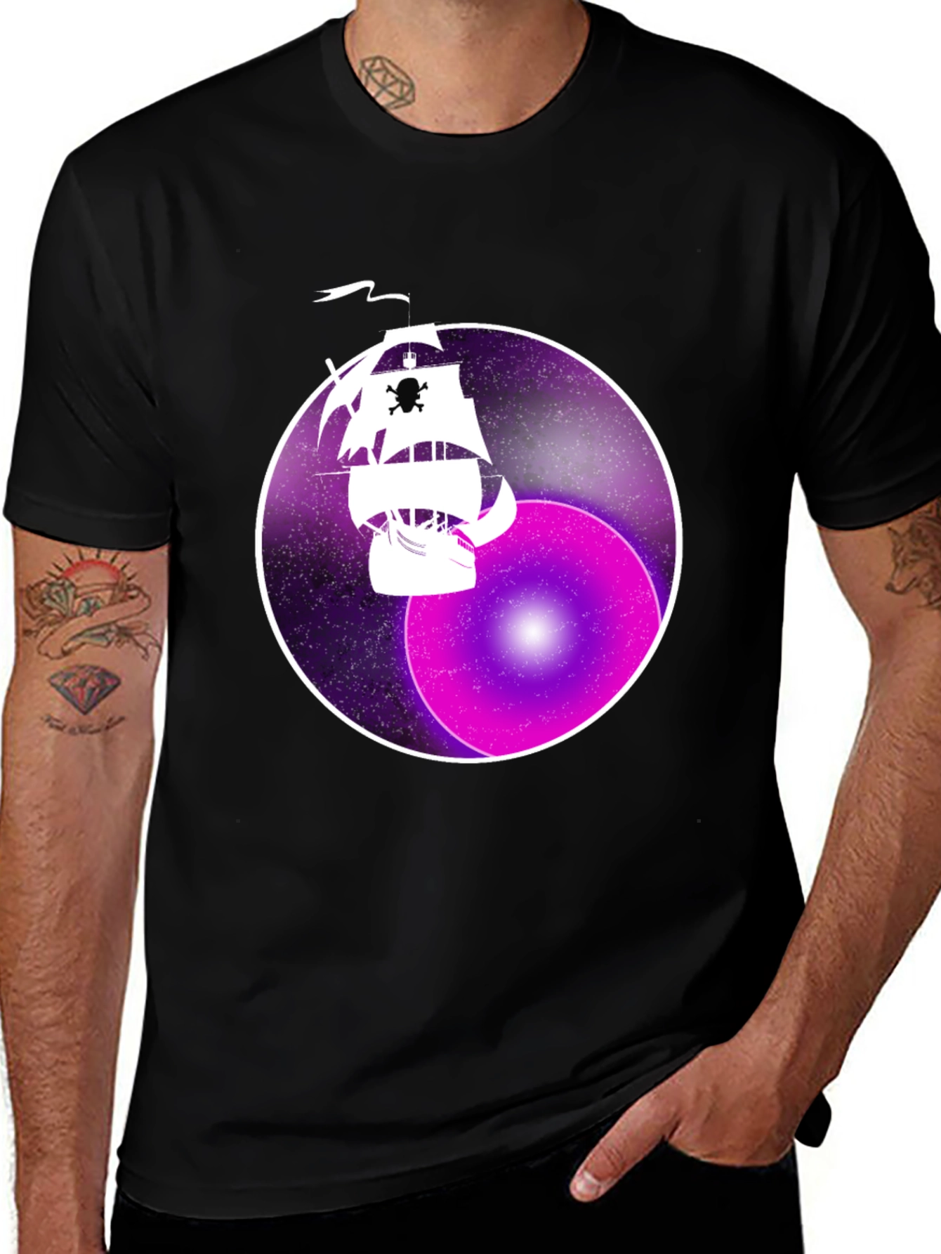Space Pirate Ship Graphic T-Shirt
