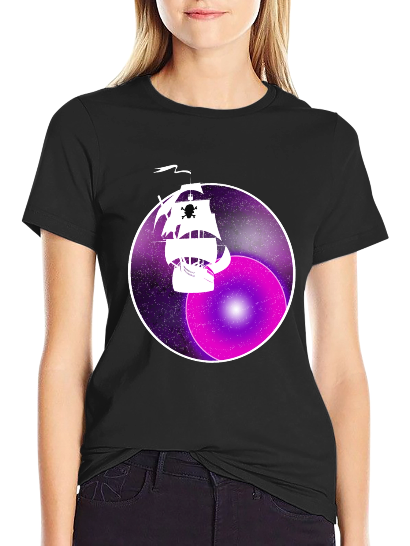 Space Pirate Ship Graphic T-Shirt