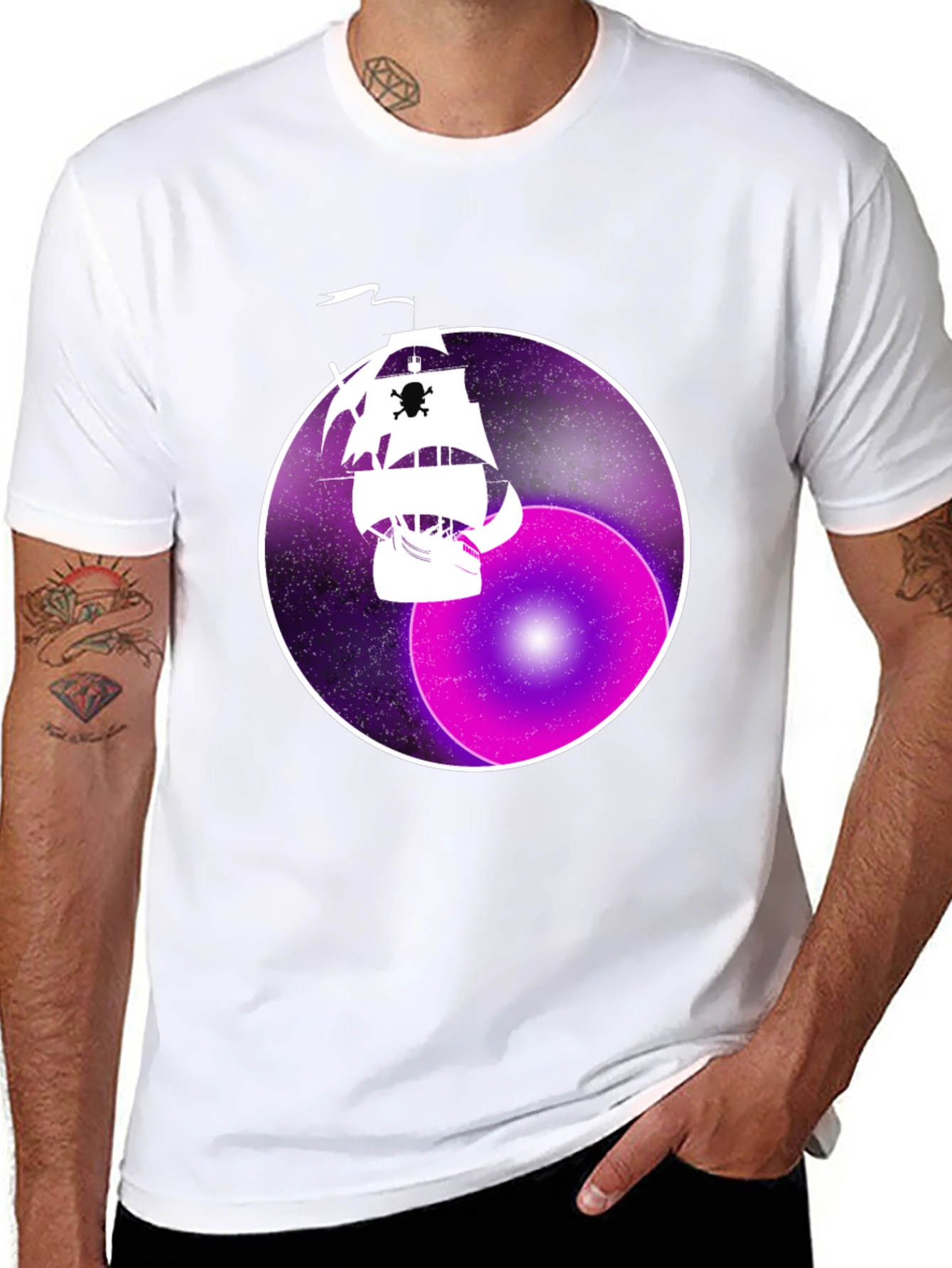 Space Pirate Ship Graphic T-Shirt