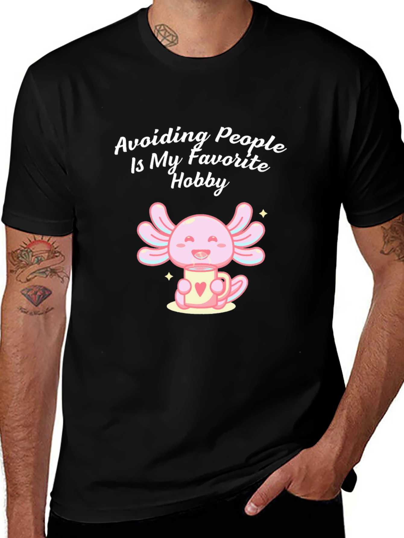 Avoid People Axolotl Graphic T-Shirt