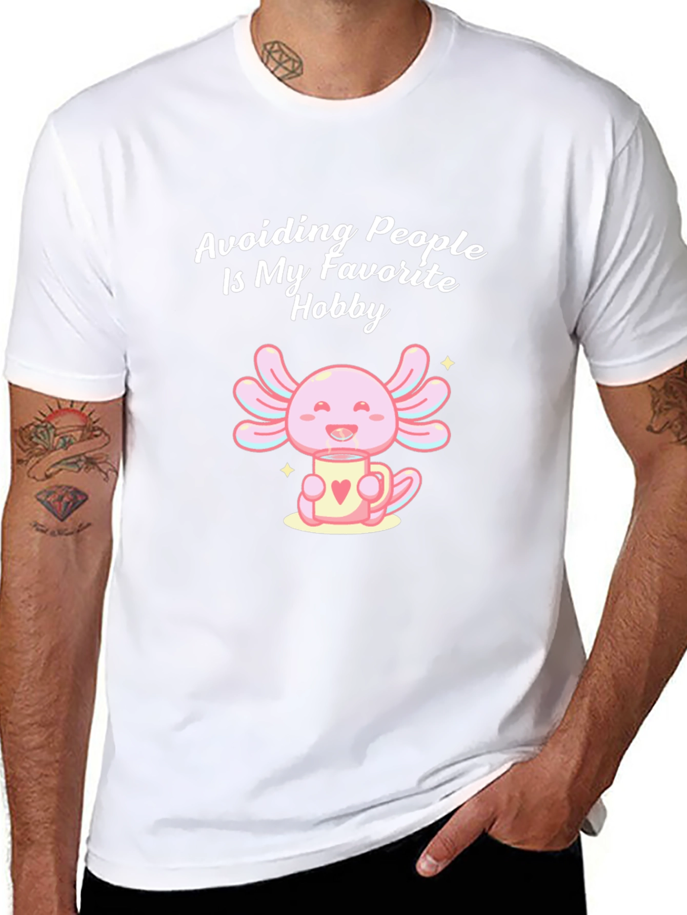 Avoid People Axolotl Graphic T-Shirt