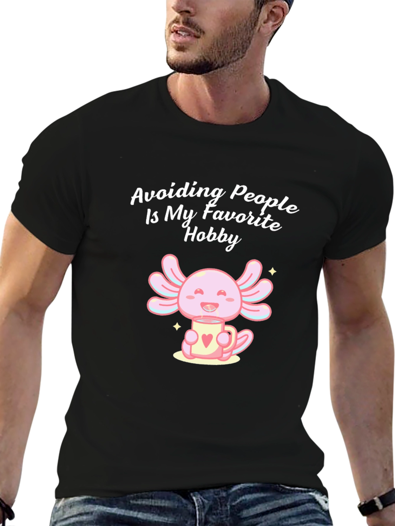 Avoid People Axolotl Graphic T-Shirt