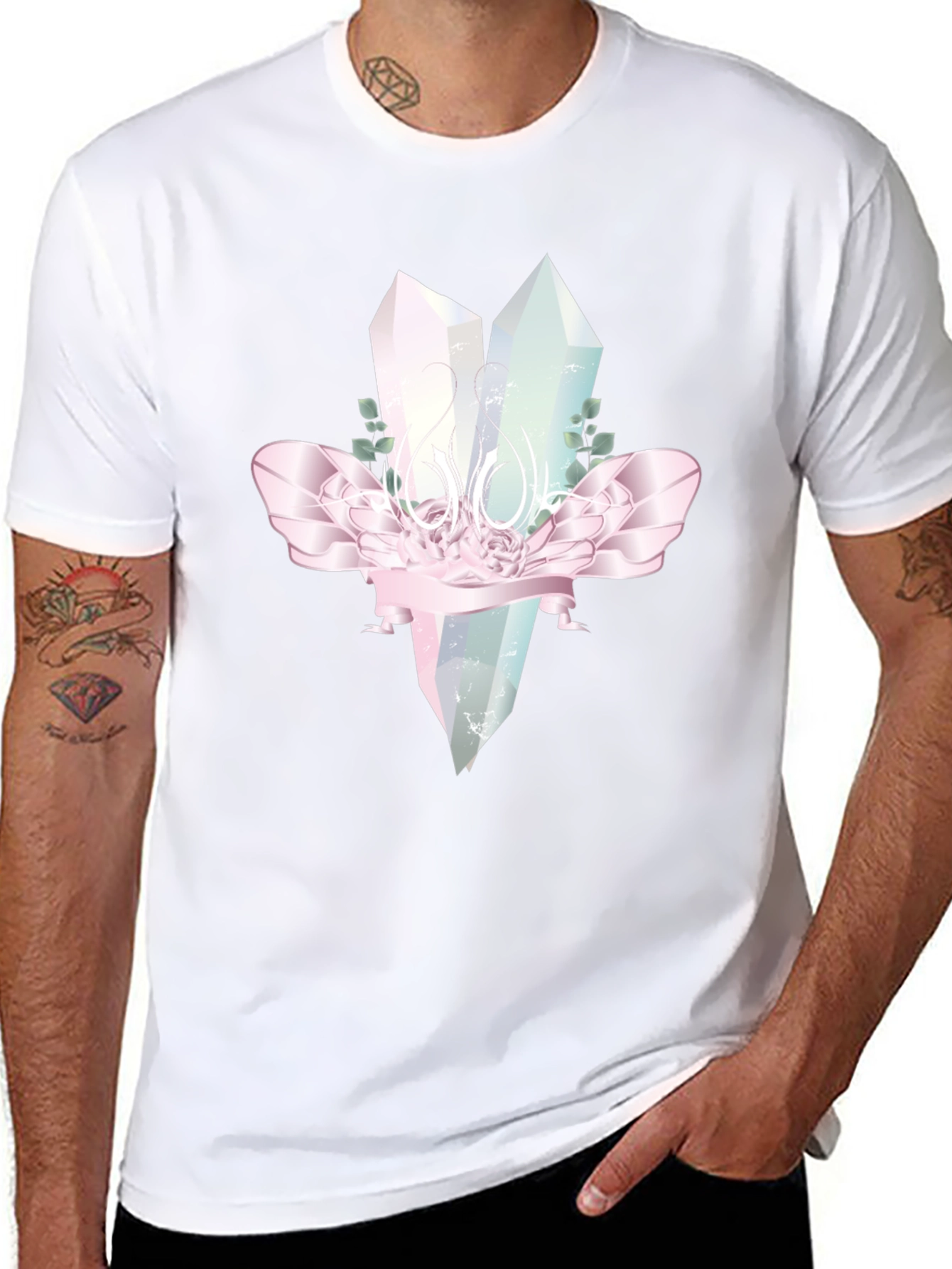 Crystal Gemstone Graphic Tee - Black