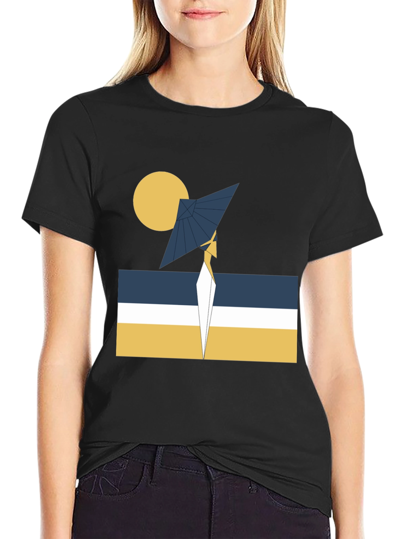 Abstract Geometric Graphic Tee - Modern Design
