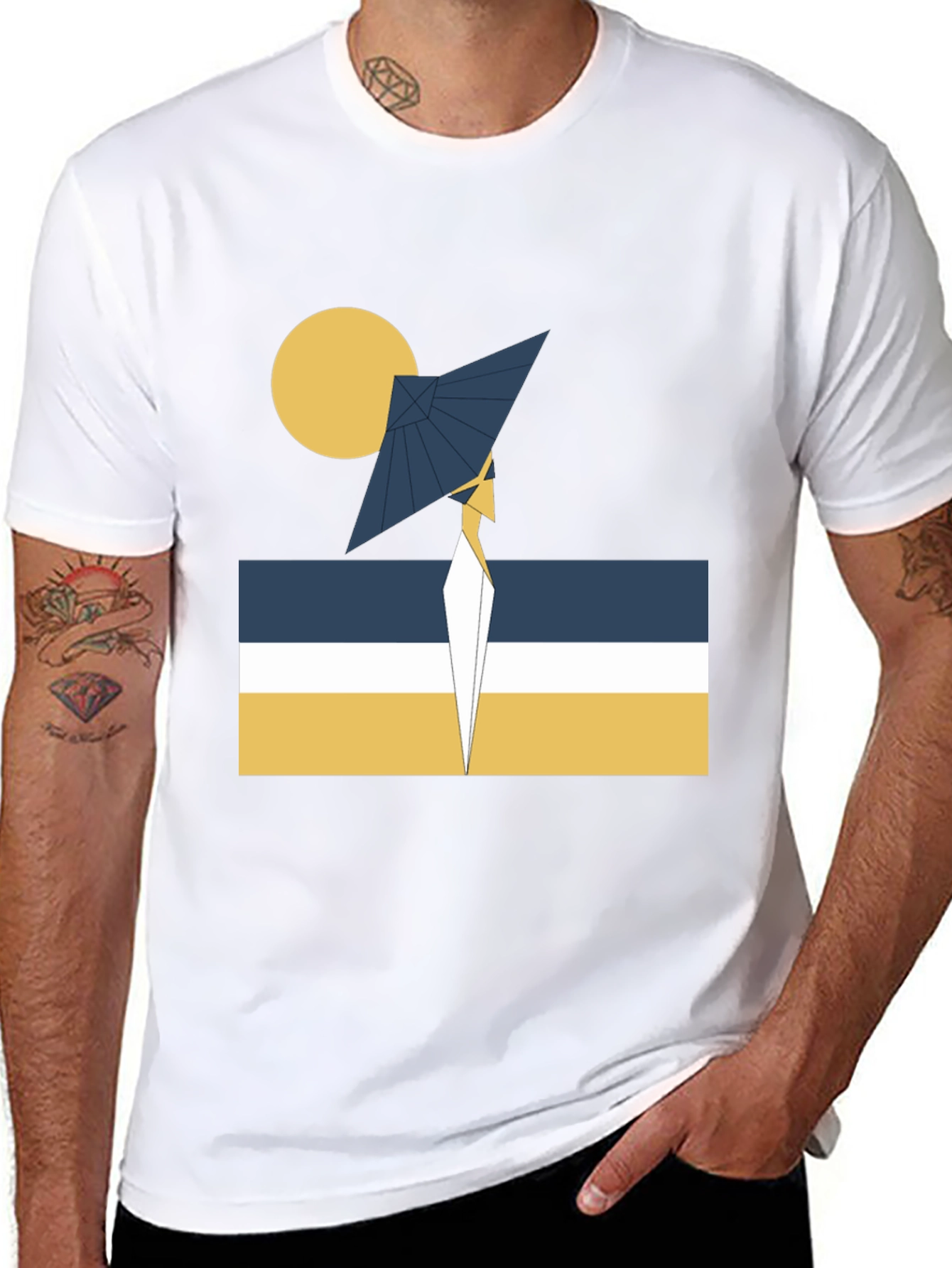 Abstract Geometric Graphic Tee - Modern Design