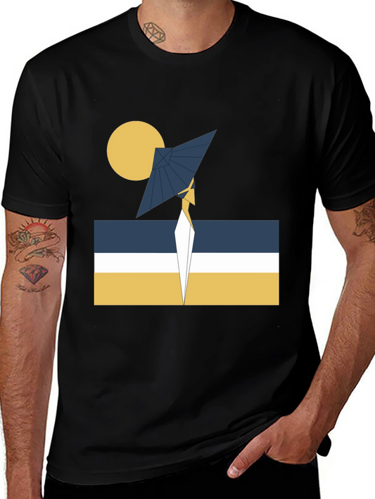 Abstract Geometric Graphic Tee - Modern Design