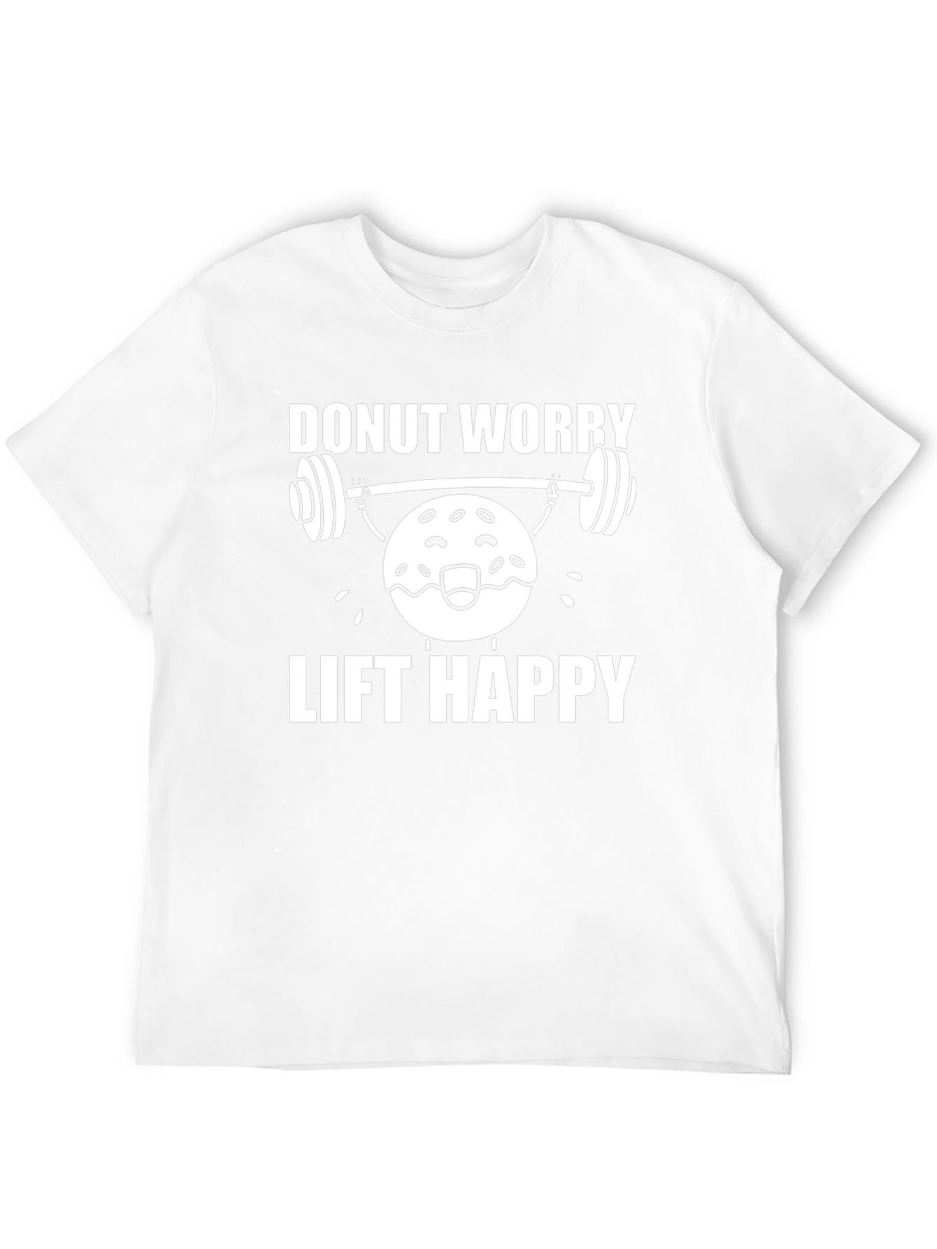 Donut Worry Lift Happy Black T-Shirt