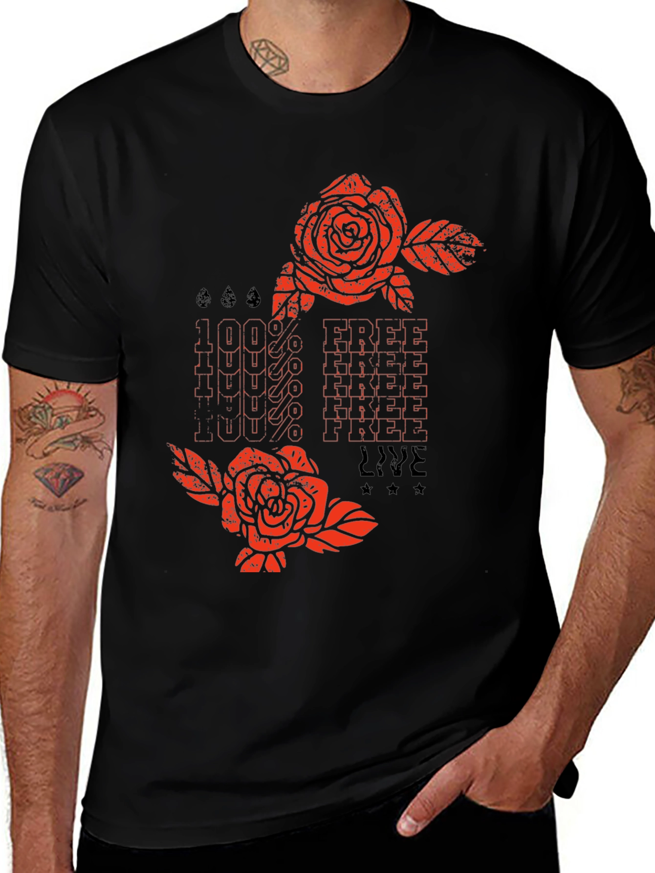 100% Free Graphic Print T-Shirt
