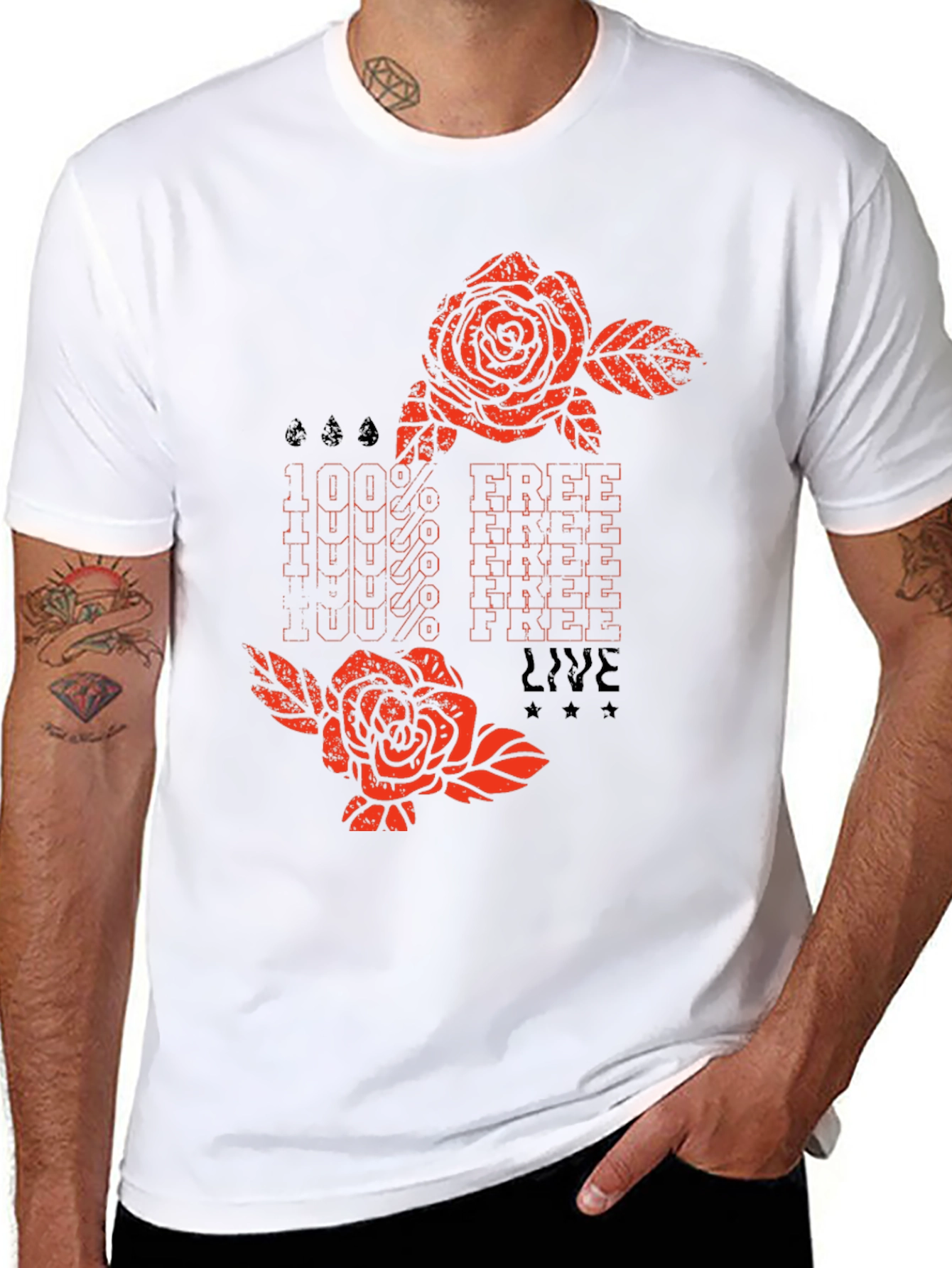 100% Free Graphic Print T-Shirt
