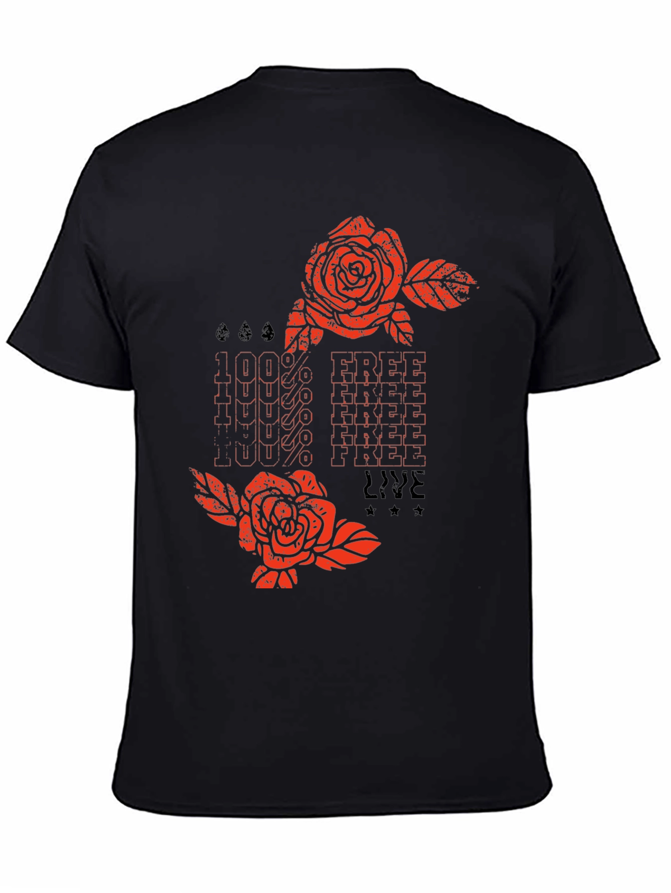 100% Free Graphic Print T-Shirt
