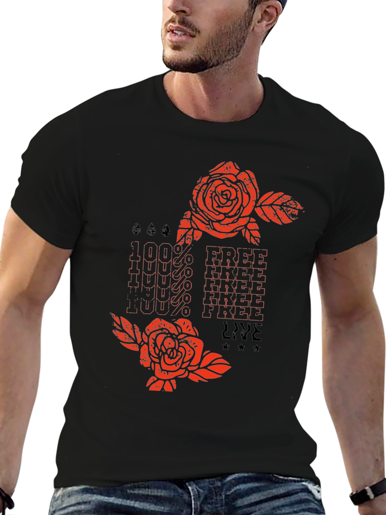 100% Free Graphic Print T-Shirt