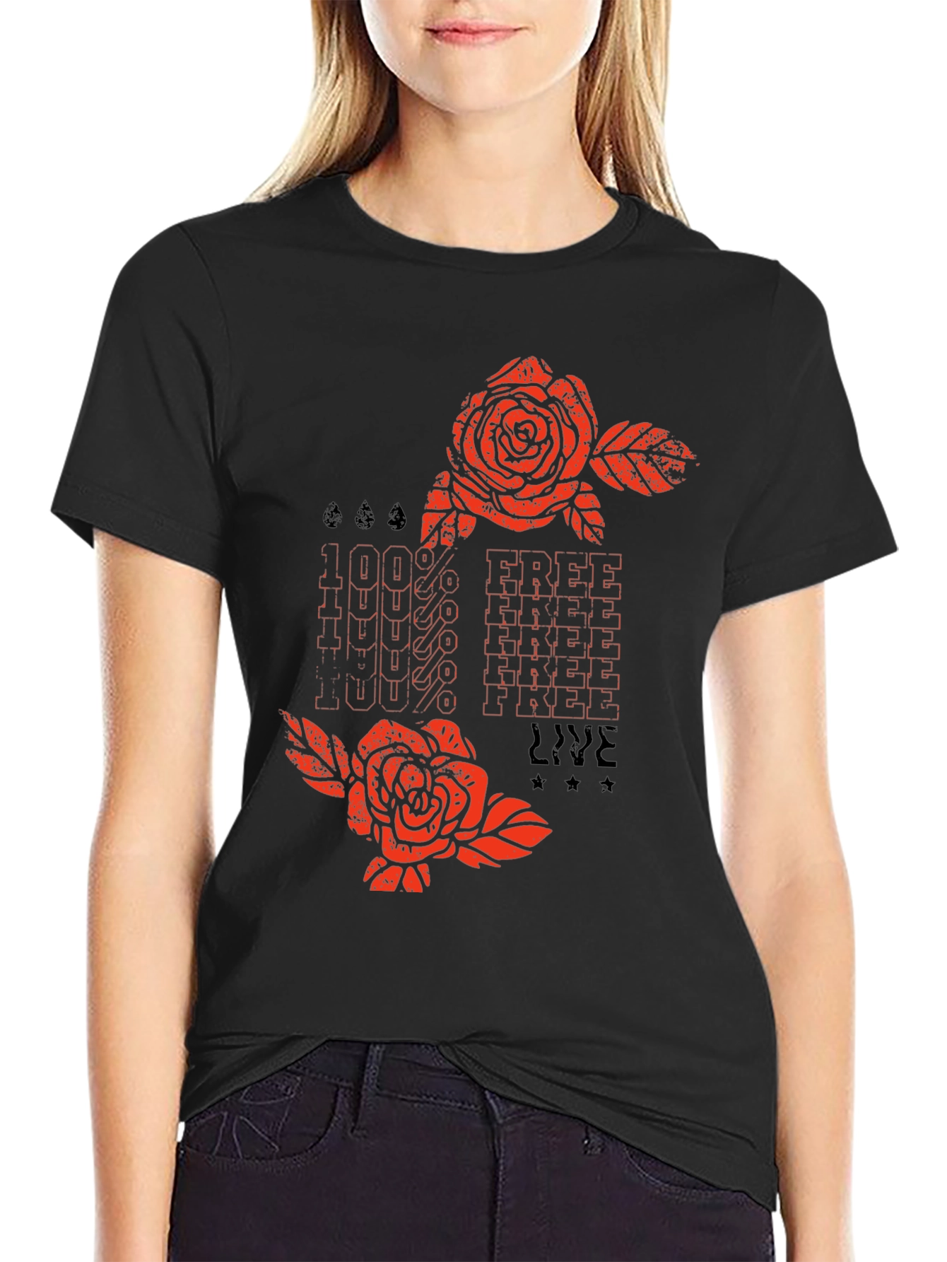 100% Free Graphic Print T-Shirt