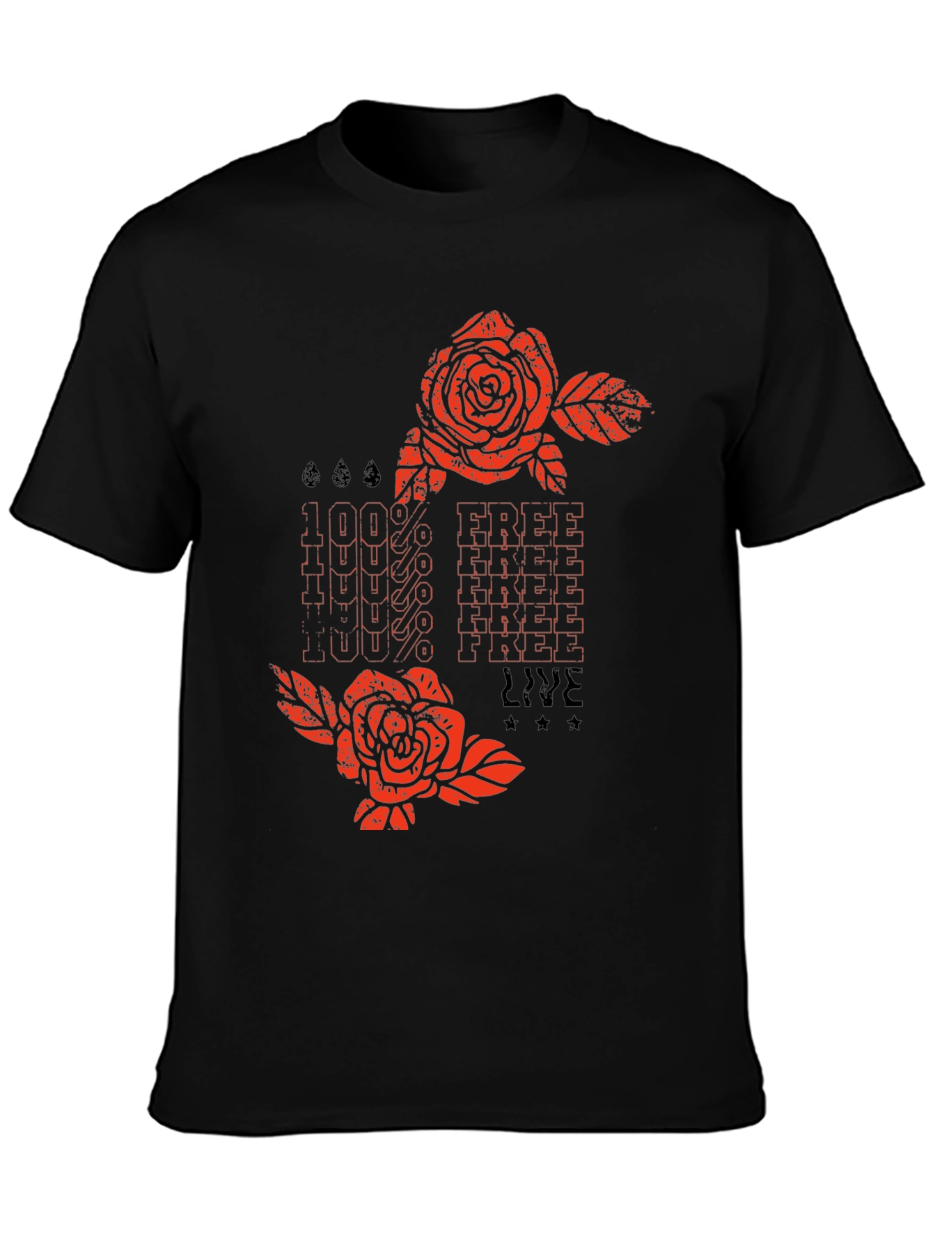100% Free Graphic Print T-Shirt