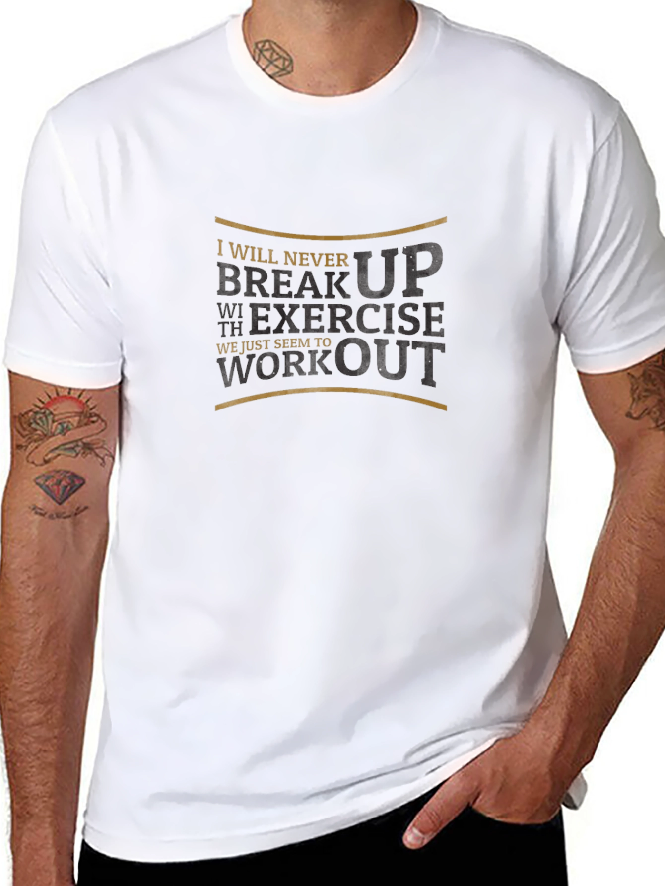 Never Break Up Exercise Black T-Shirt