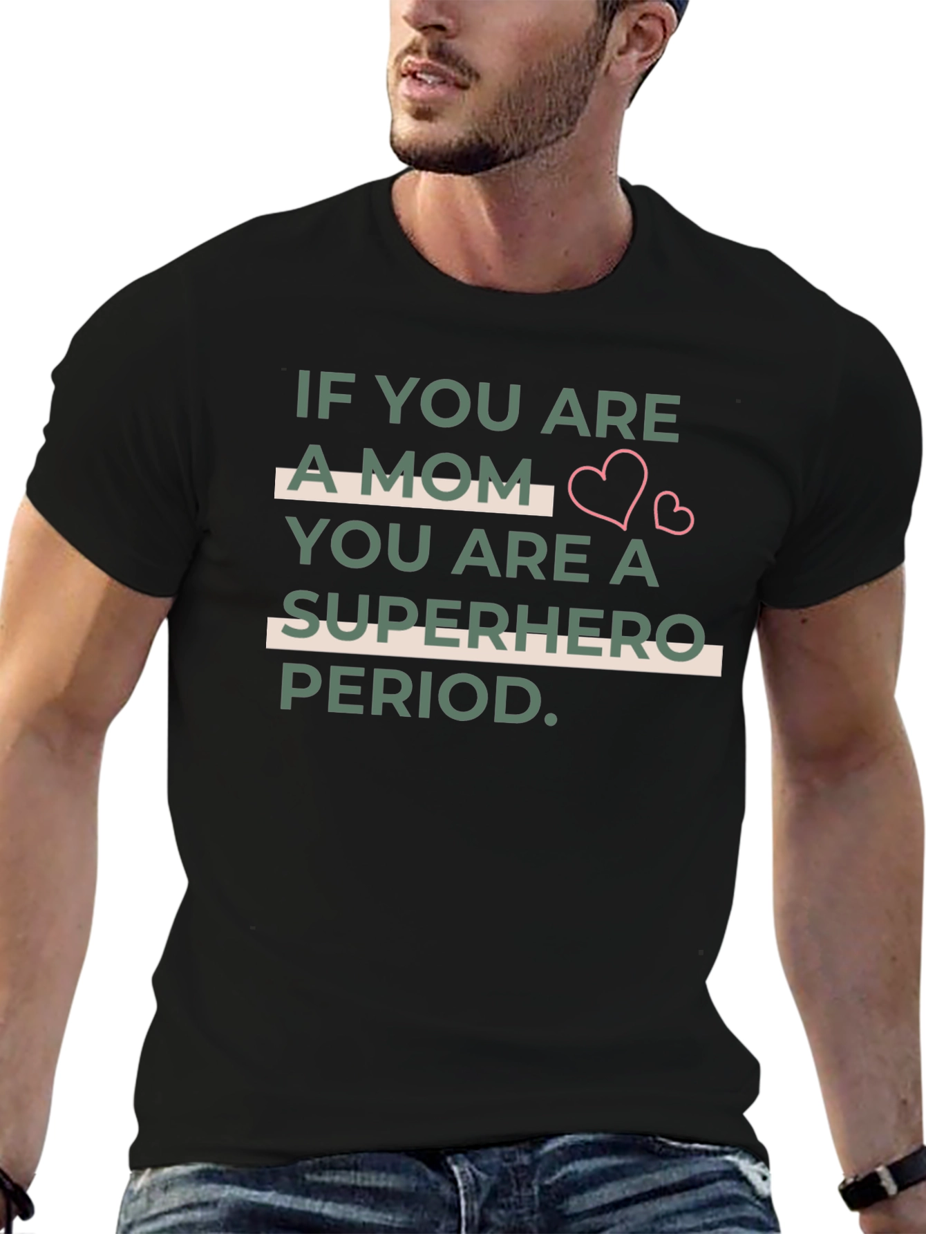 Mom Superhero Black Graphic Tee