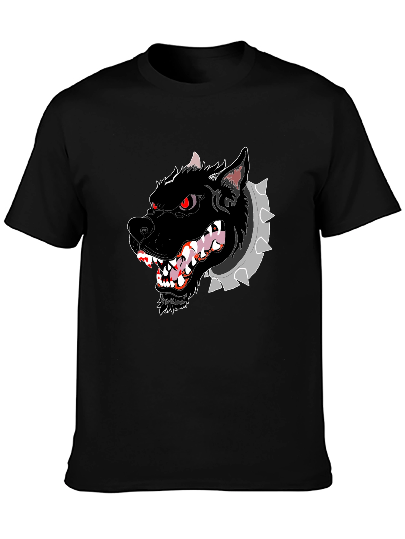 Mens Black T-Shirt with Graphic Dog