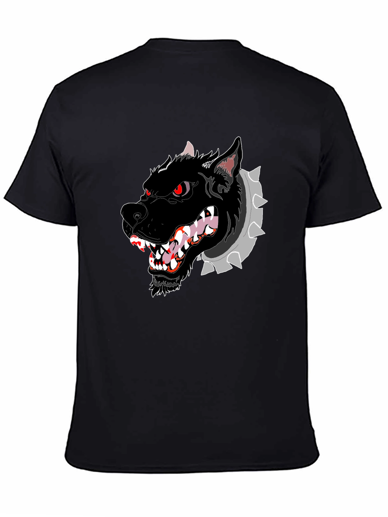 Mens Black T-Shirt with Graphic Dog