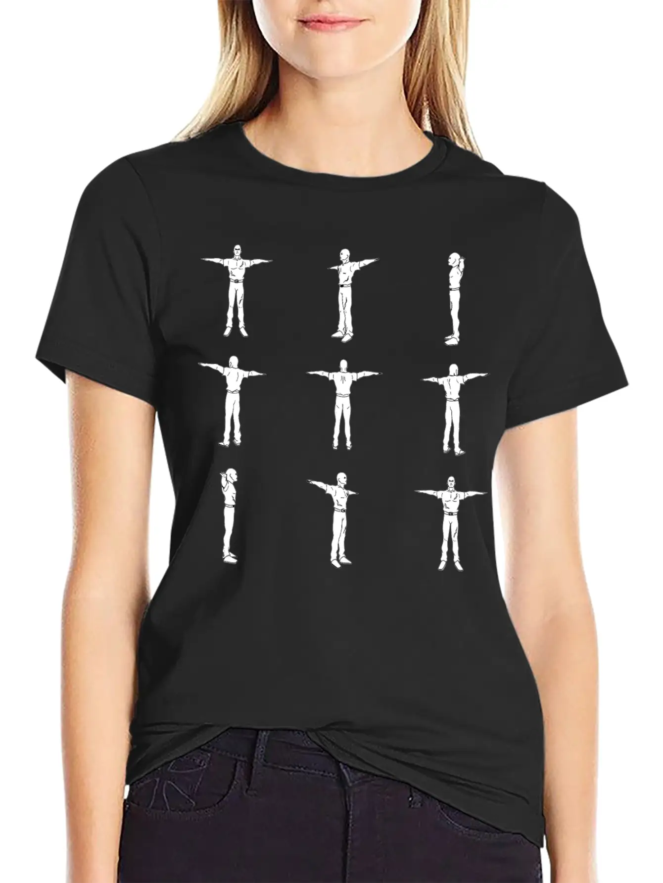 MultiAngle Man Animation Unisex Casual T-Shirt – Clean Design For Daily Comfort