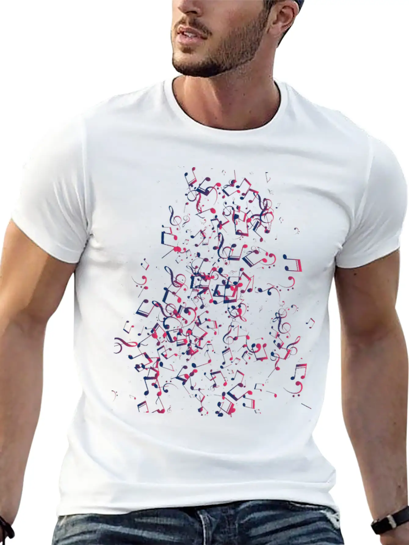 Musical Notes Unisex Casual T-Shirt – Clean Design For Daily Comfort