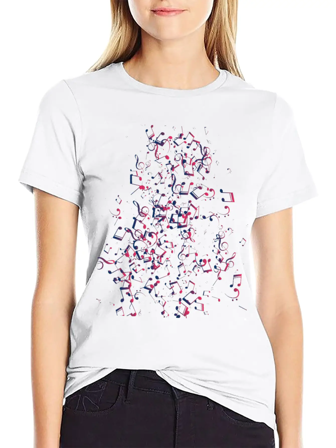 Musical Notes Unisex Casual T-Shirt – Clean Design For Daily Comfort