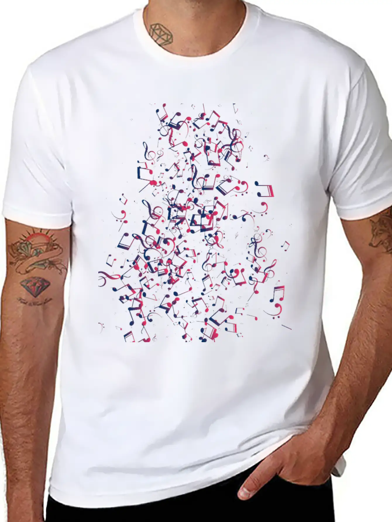 Musical Notes Unisex Casual T-Shirt – Clean Design For Daily Comfort