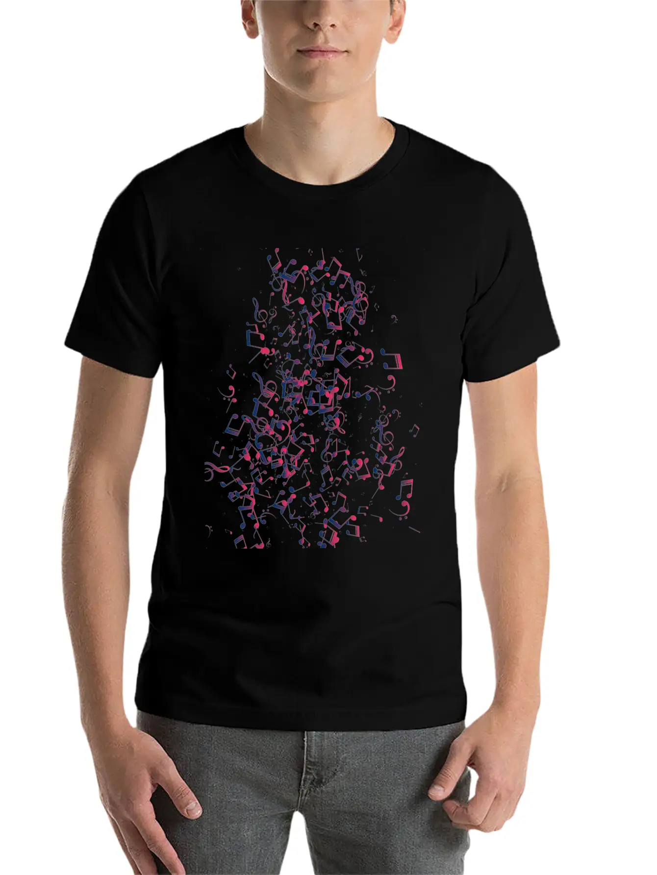 Musical Notes Unisex Casual T-Shirt – Clean Design For Daily Comfort
