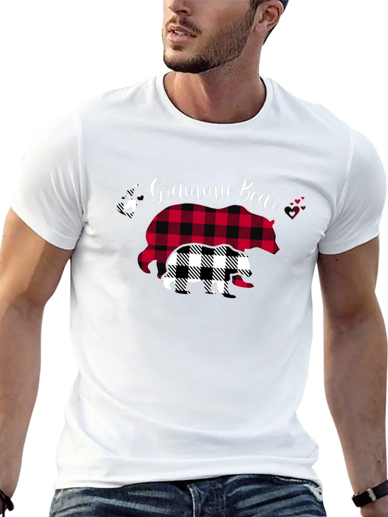 Grammie Bear Buffalo Plaid T-Shirt