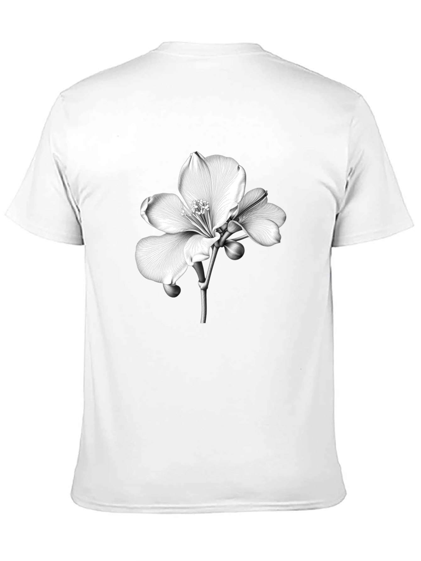 Floral Print Black Tee